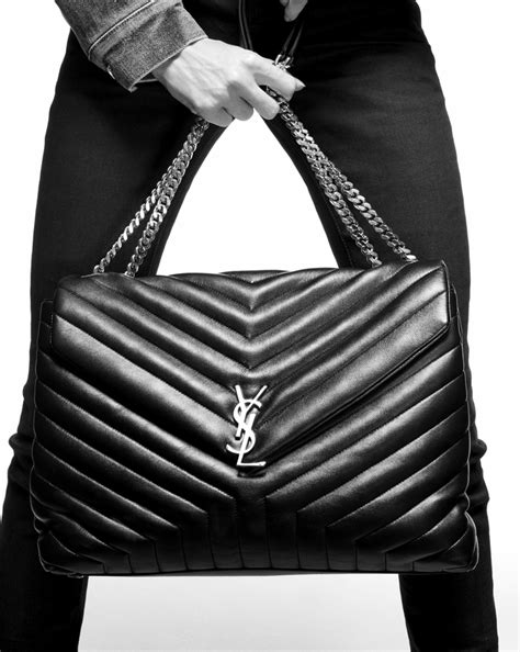 ysl loulou monogram ebay black|AUTH Saint Laurent YSL Monogram Black LARGE LouLoU .